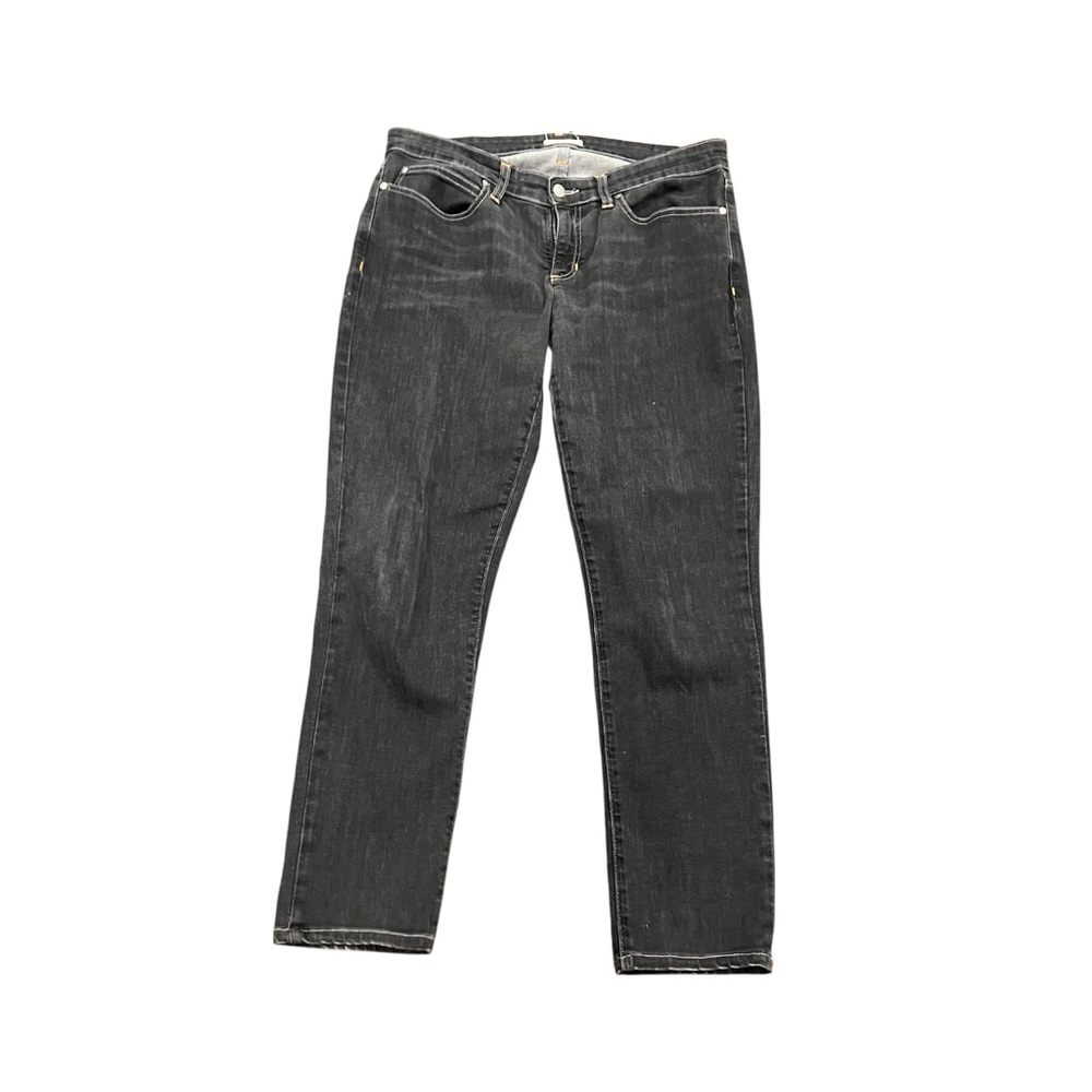 Eileen Fisher Cotton Stretch Denim Slim Leg Jeans Black Gray F18MDN Size 34